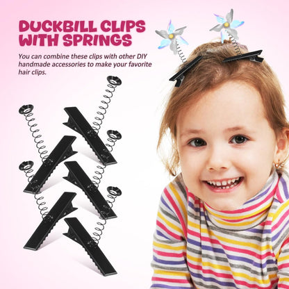 Abaodam 100Pcs Metal Duckbill Hair Clips with Spring - Black Alligator Clips for DIY Bows, Crafts & Rave Sprouts Avelisse