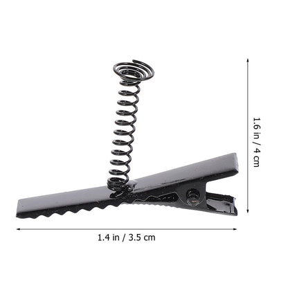 Abaodam 100Pcs Metal Duckbill Hair Clips with Spring - Black Alligator Clips for DIY Bows, Crafts & Rave Sprouts Avelisse