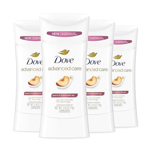 Dove Advanced Care Antiperspirant Deodorant Stick, Peach & Chamomile Tea, 2.6 oz (Pack of 4) Avelisse