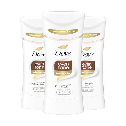 Dove Antiperspirant Deodorant Stick Even Tone Shea Butter & Vanilla (Pack of 3) – 48H Odor & Sweat Protection, Skin Restoration with Niacinamide, Visible Results in 3 Weeks, 2.6 oz Each - görsel 1