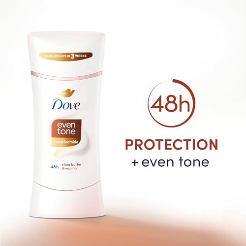 Dove Antiperspirant Deodorant Stick Even Tone Shea Butter & Vanilla (Pack of 3) – 48H Odor & Sweat Protection, Skin Restoration with Niacinamide, Visible Results in 3 Weeks, 2.6 oz Each - görsel 5