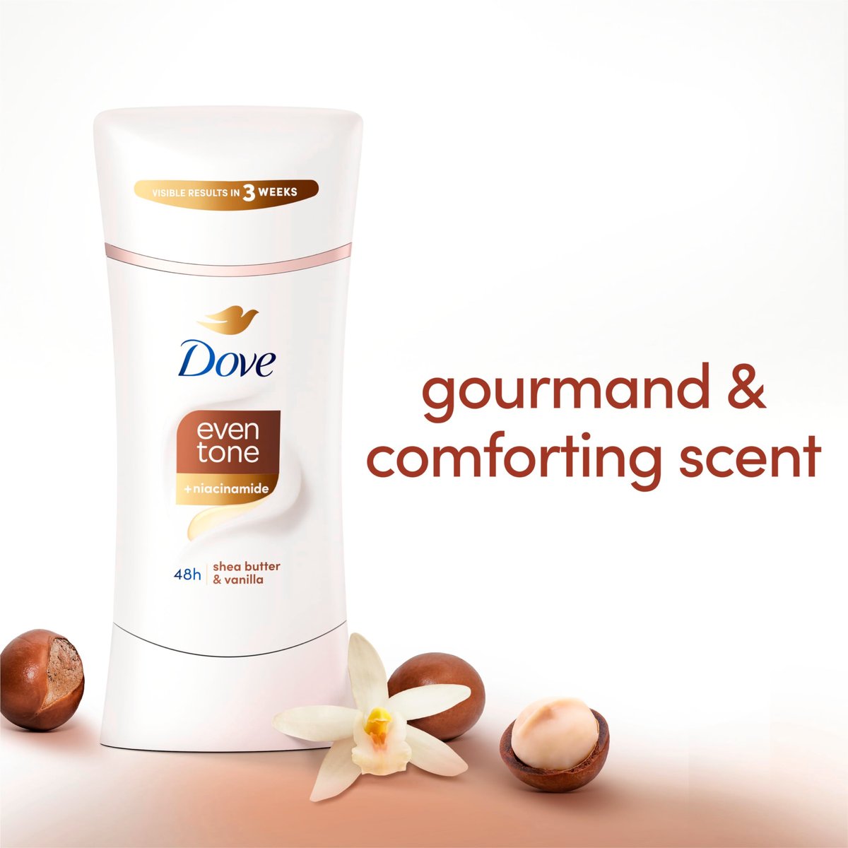 Dove Antiperspirant Deodorant Stick Even Tone Shea Butter & Vanilla (Pack of 3) – 48H Odor & Sweat Protection, Skin Restoration with Niacinamide, Visible Results in 3 Weeks, 2.6 oz Each - görsel 4