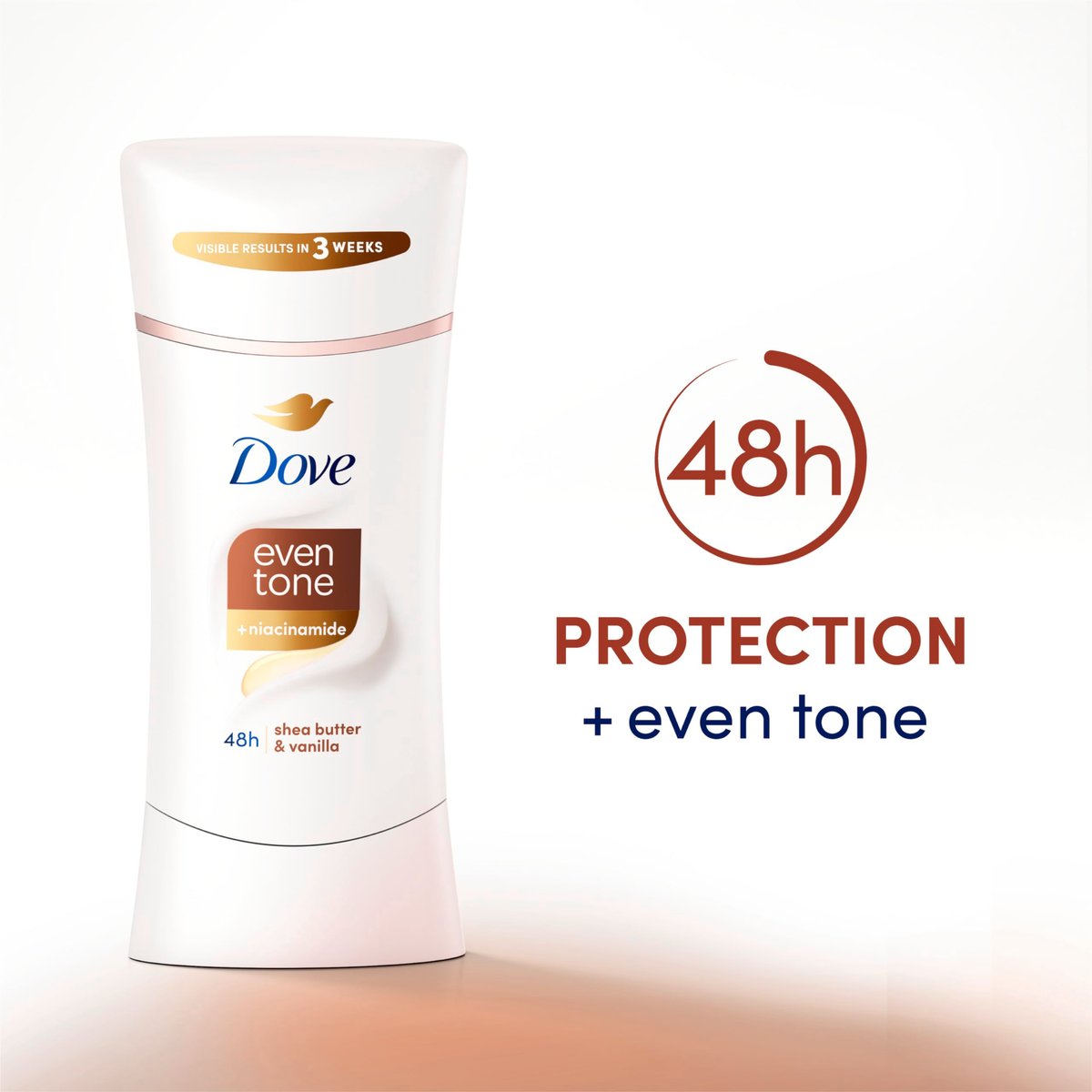 Dove Antiperspirant Deodorant Stick Even Tone Shea Butter & Vanilla (Pack of 3) – 48H Odor & Sweat Protection, Skin Restoration with Niacinamide, Visible Results in 3 Weeks, 2.6 oz Each - görsel 6