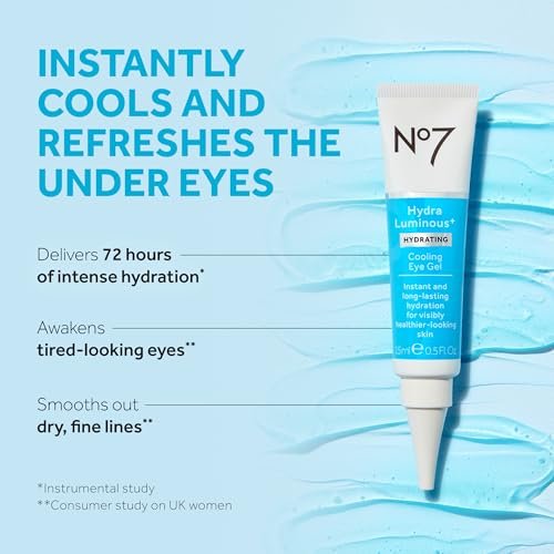 No7 HydraLuminous+ Cooling Under Eye Gel - – Lightweight Gel Formula: Absorbs quickly without greasiness, making – Image 4