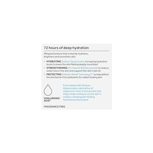 No7 HydraLuminous+ Hydrating Whipped Day Cream - Hyaluronic Acid & Niacinamide Moisturizer for Skin Barrier Repair, 1.69 oz Avelisse