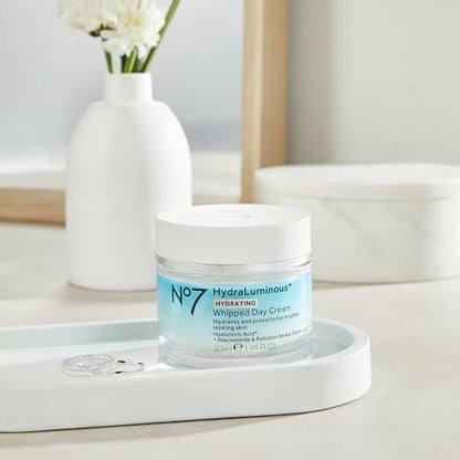 No7 HydraLuminous+ Hydrating Whipped Day Cream - Hyaluronic Acid & Niacinamide Moisturizer for Skin Barrier Repair, 1.69 oz Avelisse