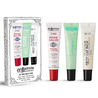 C.O. Bigelow Assorted Lip Balm Tubes Trio: Rose Salve, My Favorite Lip Balm & Mentha Shine (Pack of 3, 0.5 oz Each) Avelisse