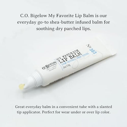 C.O. Bigelow Assorted Lip Balm Tubes Trio: Rose Salve, My Favorite Lip Balm & Mentha Shine (Pack of 3, 0.5 oz Each) Avelisse