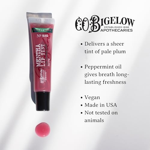 C.O. Bigelow Plum Mentha Lip Tint Trio - Pack of 3 Purple Tinted Lip Gloss with Peppermint Oil, High Shine Finish, 0.5 oz Each Avelisse