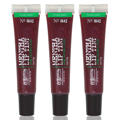 C.O. Bigelow Plum Mentha Lip Tint Trio - Pack of 3 Purple Tinted Lip Gloss with Peppermint Oil, High Shine Finish, 0.5 oz Each Avelisse