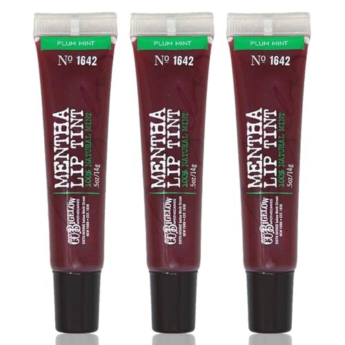C.O. Bigelow Plum Mentha Lip Tint Trio - Pack of 3 Purple Tinted Lip Gloss with Peppermint Oil, High Shine Finish, 0.5 oz Each Avelisse