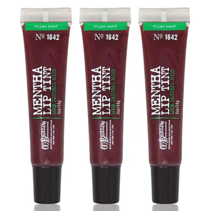C.O. Bigelow Plum Mentha Lip Tint Trio - Pack of 3 Purple Tinted Lip Gloss with Peppermint Oil, High Shine Finish, 0.5 oz Each Avelisse