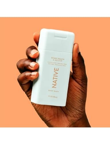 Native Travel Size Body Wash - Sweet Peach & Nectar, 3 oz (2 Pack) - Gentle & Hydrating - görsel 2