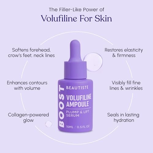 BOOST 100% Pure Volufiline Serum - Instant Plumping Hydration Facial Serum for Visibly Plumper Skin - Anti-Aging Ampoule for Loss of Volume - Korean Skincare for Face, Neck & Décolleté, 0.5 Fl Oz - görsel 4