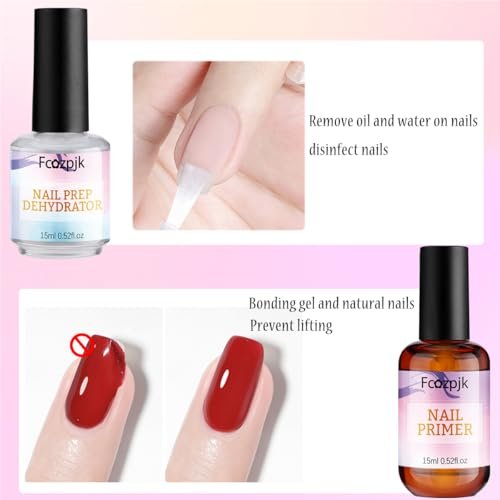 Fcozpjk Nail Dehydrator & Primer Set with Cuticle Oil – Air Dry Bonding Primer for Acrylic Nails, Acid-Free Prep Dehydrator, Natural Cuticle Oil for Nails, Manicure Accessories (3-Pack) - görsel 8