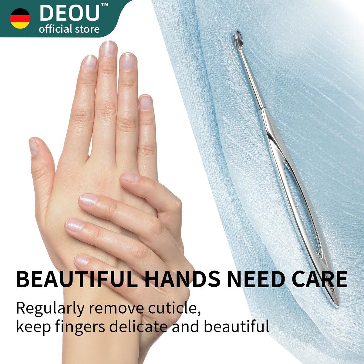 DEOU Cuticle Pusher Dead Skin Remover – Stainless Steel Cuticle Fork & Scraper for Professional Nail Art - görsel 13