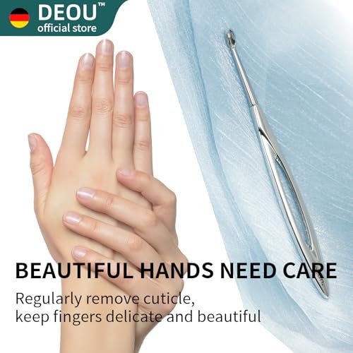 DEOU Cuticle Pusher Dead Skin Remover – Stainless Steel Cuticle Fork & Scraper for Professional Nail Art - görsel 14
