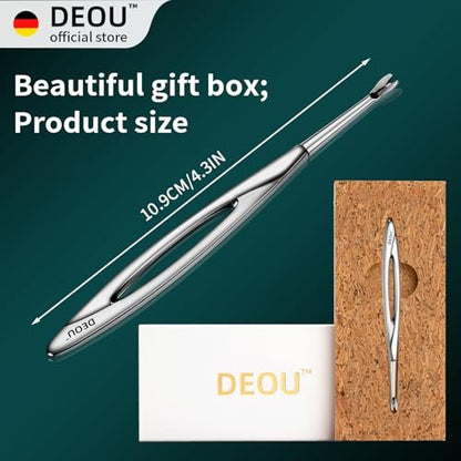 DEOU Cuticle Pusher Dead Skin Remover – Stainless Steel Cuticle Fork & Scraper for Professional Nail Art