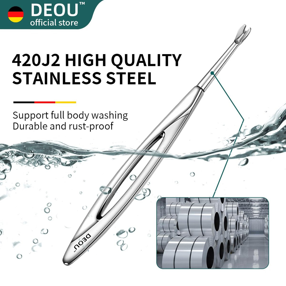 DEOU Cuticle Pusher Dead Skin Remover – Stainless Steel Cuticle Fork & Scraper for Professional Nail Art - görsel 5