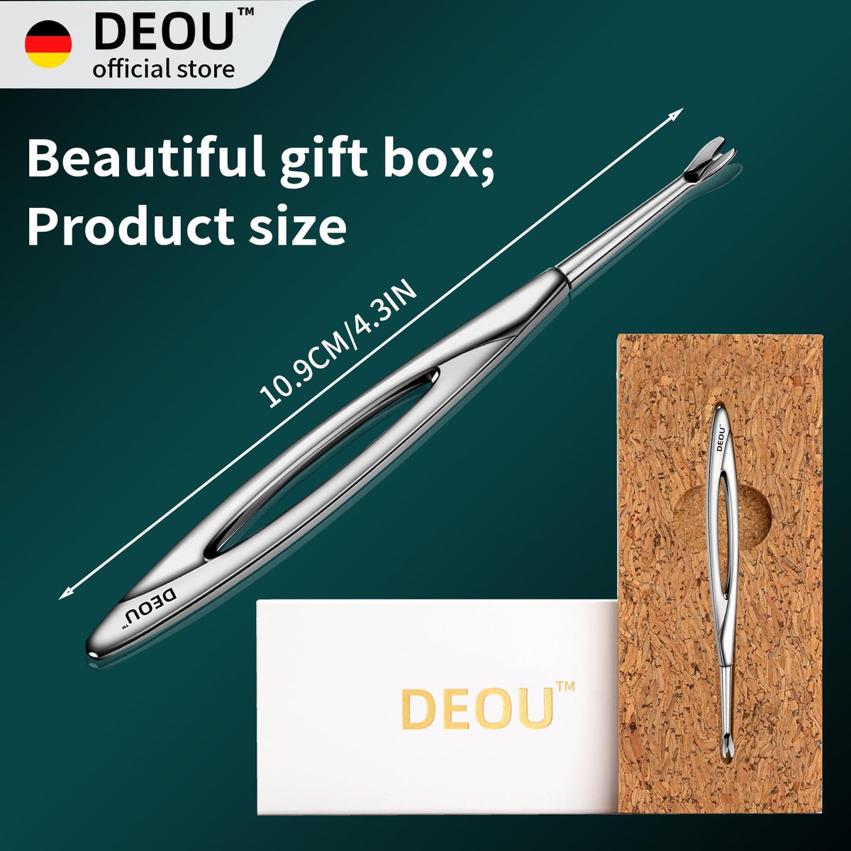 DEOU Cuticle Pusher Dead Skin Remover – Stainless Steel Cuticle Fork & Scraper for Professional Nail Art - görsel 11