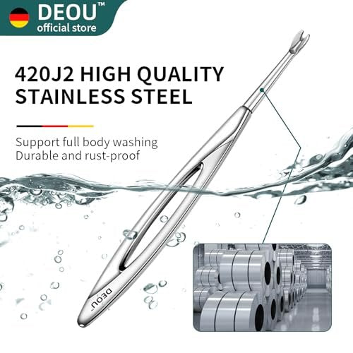 DEOU Cuticle Pusher Dead Skin Remover – Stainless Steel Cuticle Fork & Scraper for Professional Nail Art - görsel 6