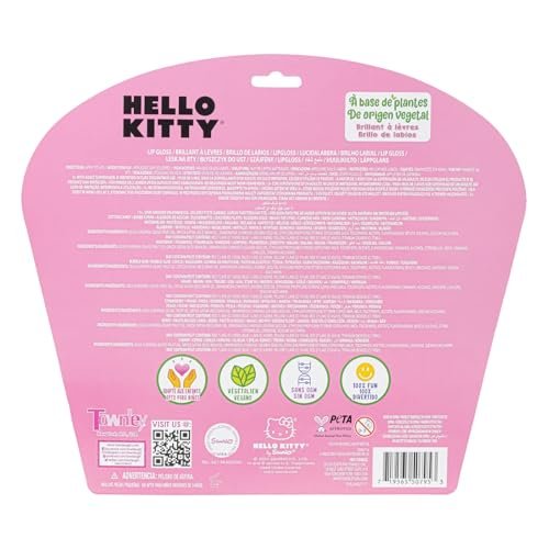Hello Kitty 10 Piece Plant Based Lip Gloss Set - Girls Party Favors, First Makeup Kit for Kids Ages 3+ Avelisse