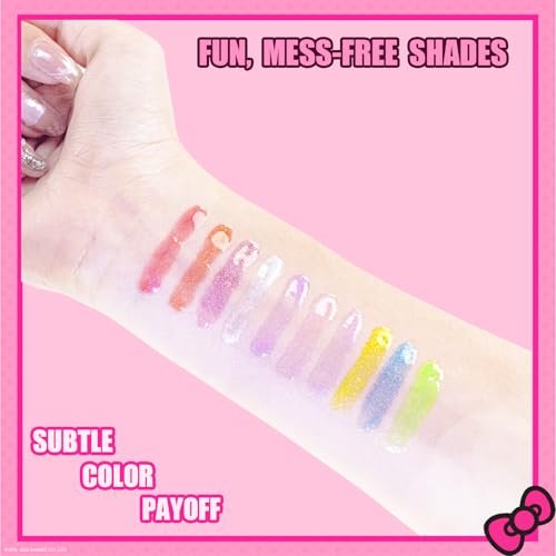 Hello Kitty 10 Piece Plant Based Lip Gloss Set - Girls Party Favors, First Makeup Kit for Kids Ages 3+ Avelisse
