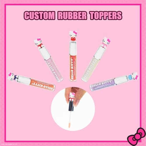 Hello Kitty 10 Piece Plant Based Lip Gloss Set - Girls Party Favors, First Makeup Kit for Kids Ages 3+ Avelisse