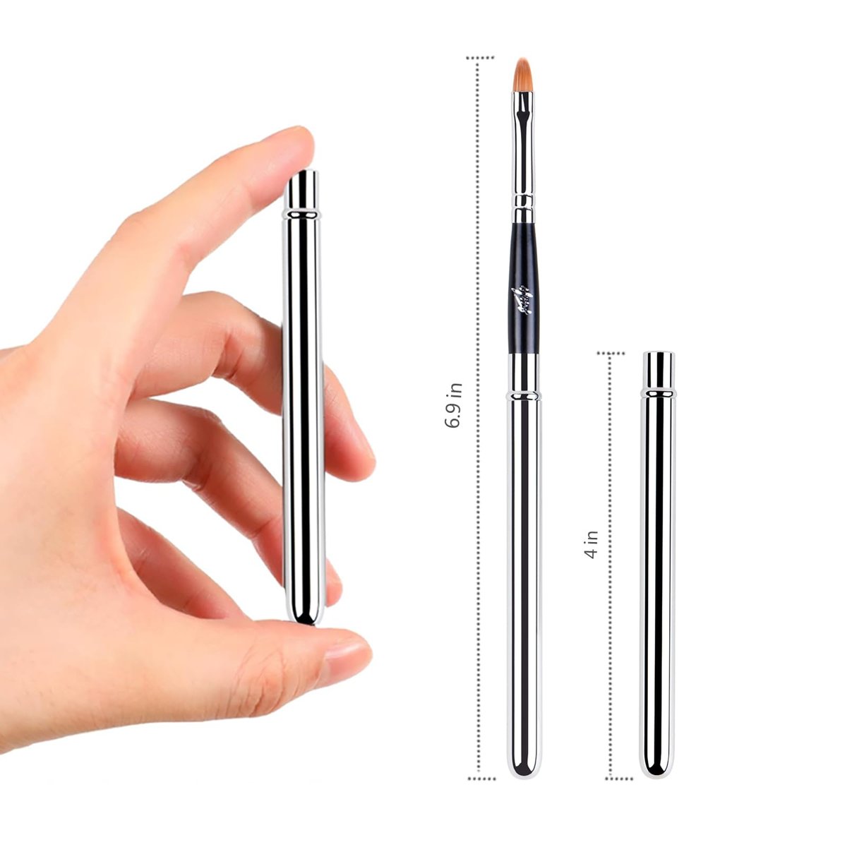 Professional Retractable Lip Brush - – Protective Cap: Included cap keeps the brush clean and safe in your makeup – Image 3