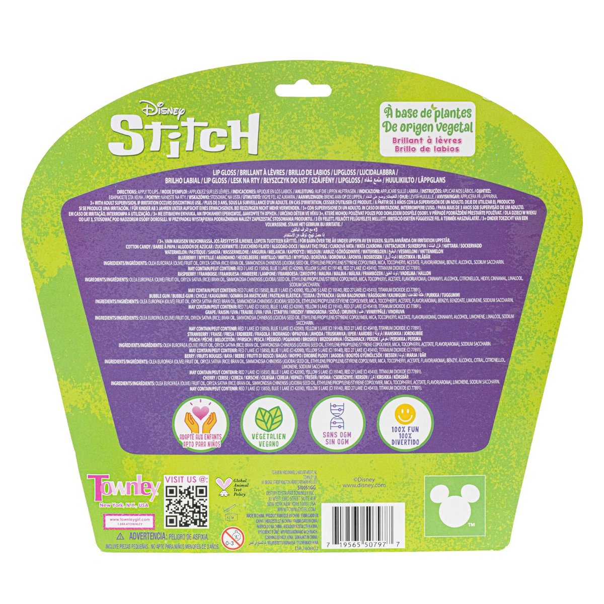 Disney Stitch 10-Piece Plant-Based Lip Gloss Set – Kids’ Makeup for Parties, Sleepovers & Birthday Gifts, Ages 3+ - görsel 17