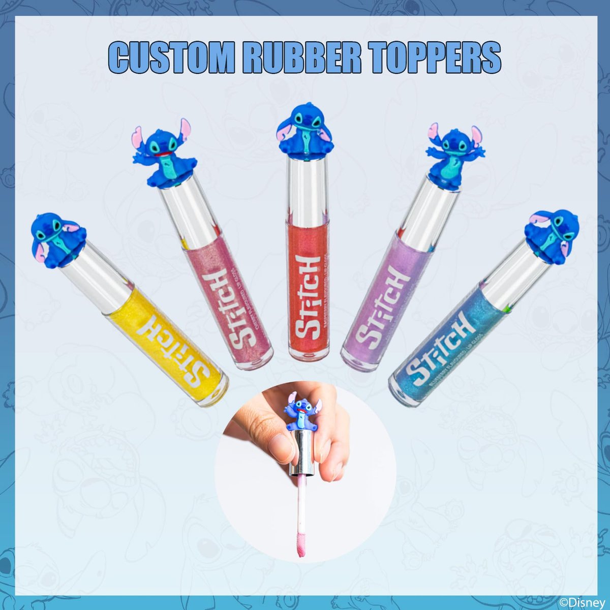 Disney Stitch 10-Piece Plant-Based Lip Gloss Set – Kids’ Makeup for Parties, Sleepovers & Birthday Gifts, Ages 3+ - görsel 7