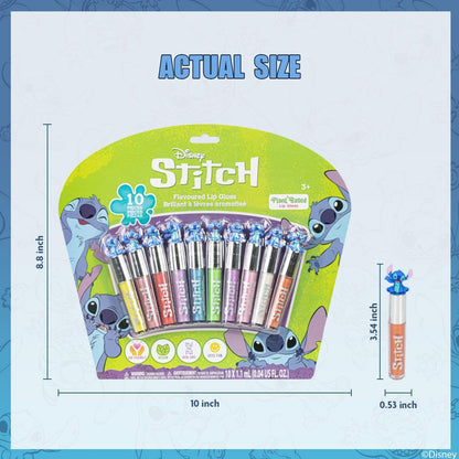 Disney Stitch 10-Piece Plant-Based Lip Gloss Set – Kids’ Makeup for Parties, Sleepovers & Birthday Gifts, Ages 3+