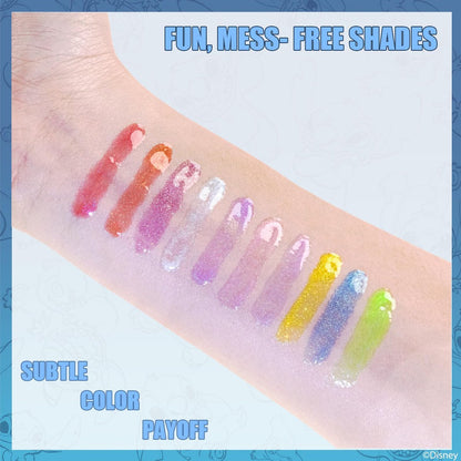 Disney Stitch 10-Piece Plant-Based Lip Gloss Set – Kids’ Makeup for Parties, Sleepovers & Birthday Gifts, Ages 3+