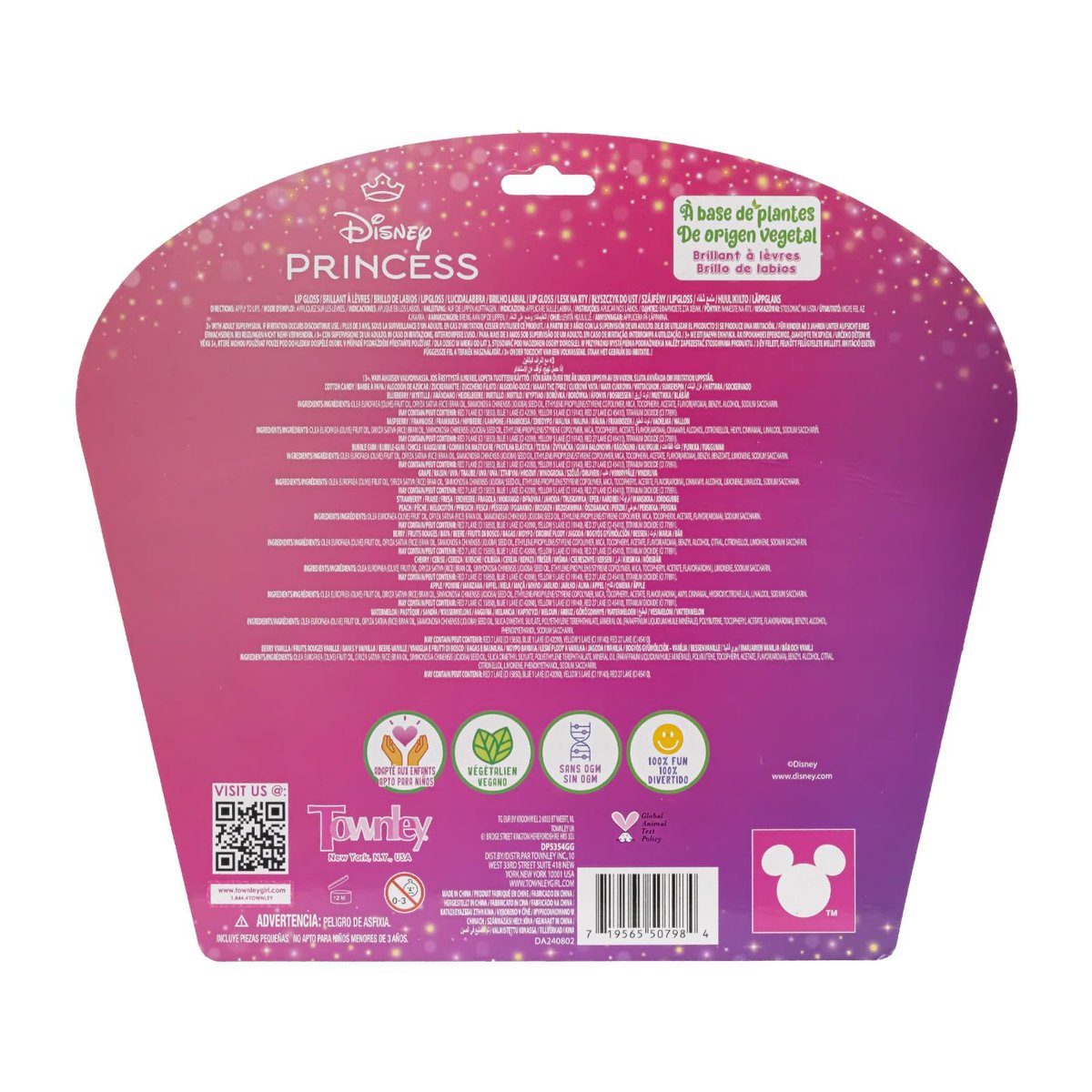 Disney Princess 12 Piece Plant Based Lip Gloss Set - Kids Makeup, Party Favors, Birthday Gifts for Girls Ages 3+ by Townley Girl - görsel 17