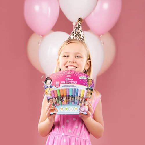 Disney Princess 12 Piece Plant Based Lip Gloss Set - Kids Makeup, Party Favors, Birthday Gifts for Girls Ages 3+ by Townley Girl - görsel 14