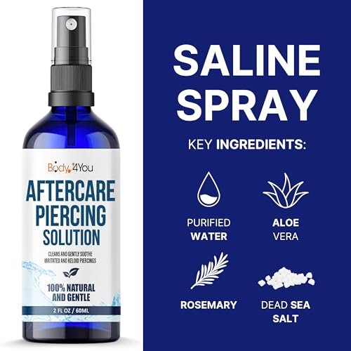BodyJ4You Piercing Aftercare Spray - Keloid Bump Removal & Piercing Hole Cleaner | Natural Saline Wound Wash for Ears, Nose & Body Piercings - görsel 3
