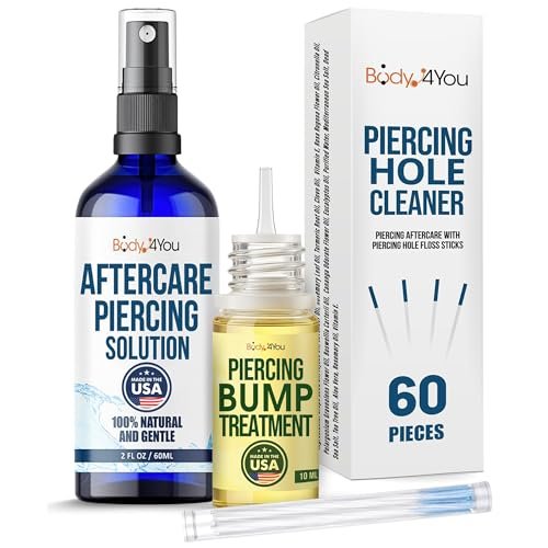 BodyJ4You Piercing Aftercare Spray - Keloid Bump Removal & Piercing Hole Cleaner | Natural Saline Wound Wash for Ears, Nose & Body Piercings - görsel 1