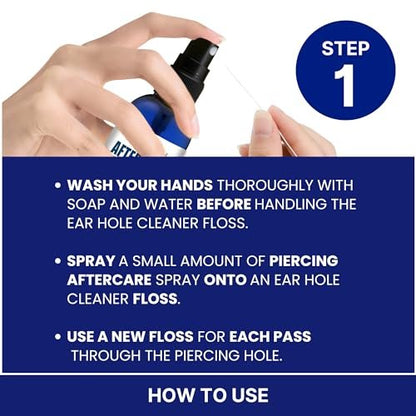 BodyJ4You Piercing Aftercare Spray - Keloid Bump Removal & Piercing Hole Cleaner | Natural Saline Wound Wash for Ears, Nose & Body Piercings