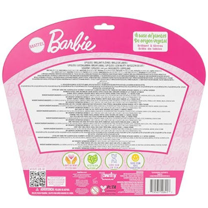 Barbie 12 Piece Plant Based Lip Gloss Set - Girls Party Favors, First Makeup for Kids Ages 3+, by Townley Girl