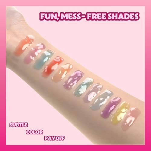Barbie 12 Piece Plant Based Lip Gloss Set - Girls Party Favors, First Makeup for Kids Ages 3+, by Townley Girl - görsel 8