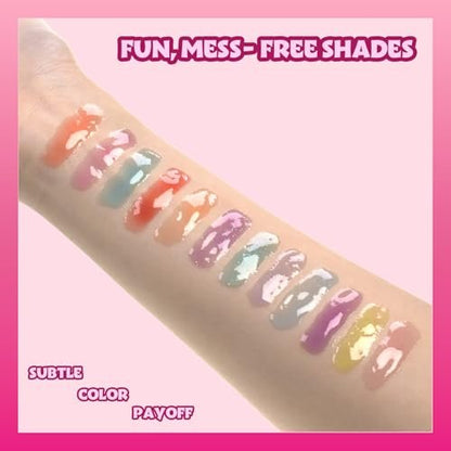 Barbie 12 Piece Plant Based Lip Gloss Set - Girls Party Favors, First Makeup for Kids Ages 3+, by Townley Girl