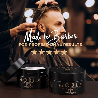 Noble By Greg Young Matte Hair Paste - Strong Hold, Natural Dry Finish, No Flakes - 3 oz Avelisse