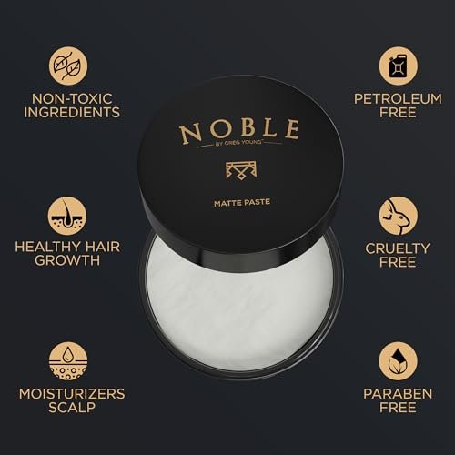 Noble By Greg Young Matte Hair Paste - Strong Hold, Natural Dry Finish, No Flakes - 3 oz Avelisse