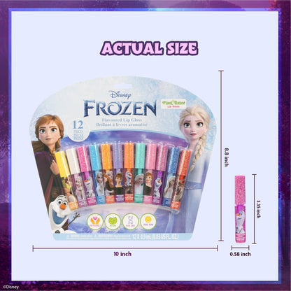Disney Frozen 12 Piece Plant Based Lip Gloss Set - Girls Party Favors, First Makeup, Ages 3+ by Townley Girl Avelisse