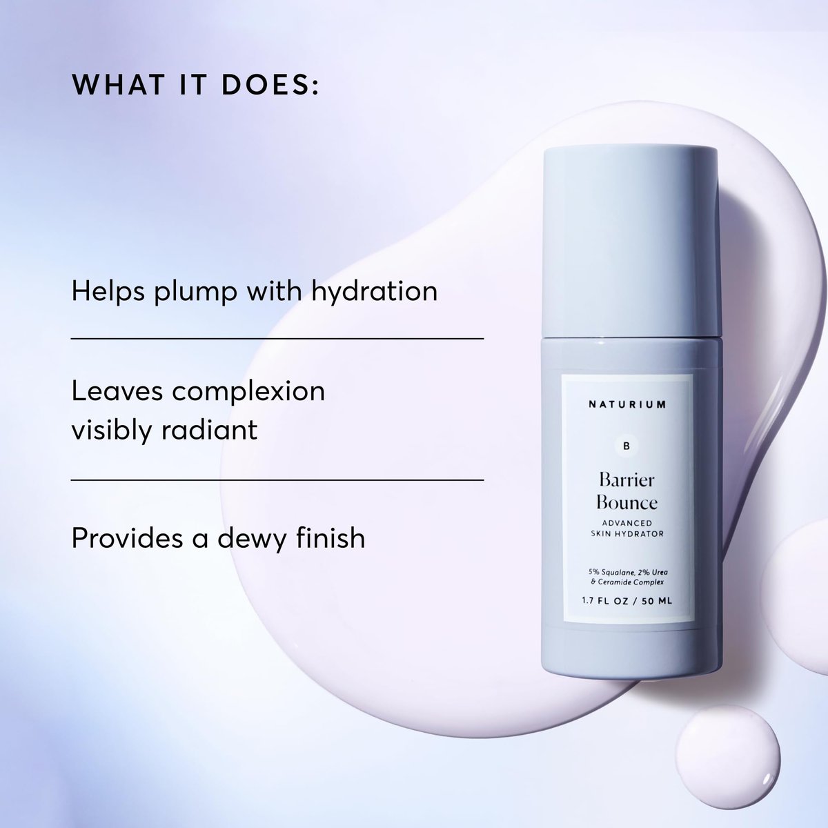 Naturium Barrier Bounce Serum – Plumping Hydration Booster with Squalane & Ceramide Complex for Face, Neck & Chest, 1.7 fl oz Avelisse