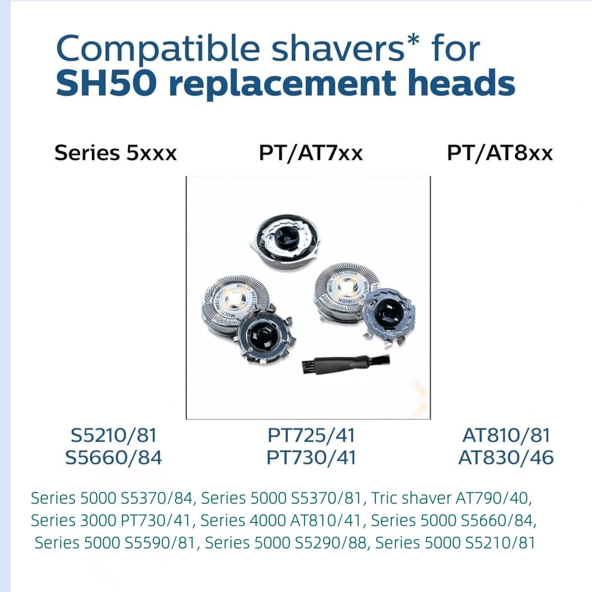 SH50/52 Replacement Heads Compatible with Philips Norelco Series 5000 - Upgrade 3-Pack Shaving Blades Avelisse