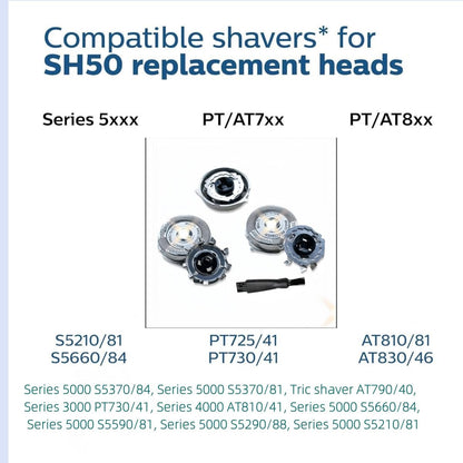 SH50/52 Replacement Heads Compatible with Philips Norelco Series 5000 - Upgrade 3-Pack Shaving Blades Avelisse
