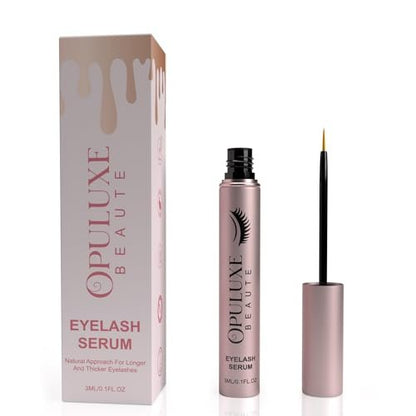 Opuluxe Beaute Eyelash Growth Serum – Vegan & Organic Formula for Thicker Lashes, Rose Gold