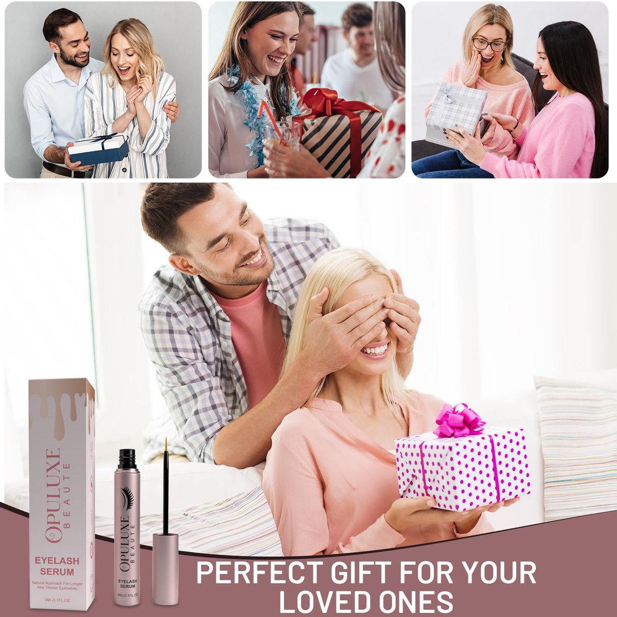 Opuluxe Beaute Eyelash Growth Serum – Vegan & Organic Formula for Thicker Lashes, Rose Gold - görsel 15