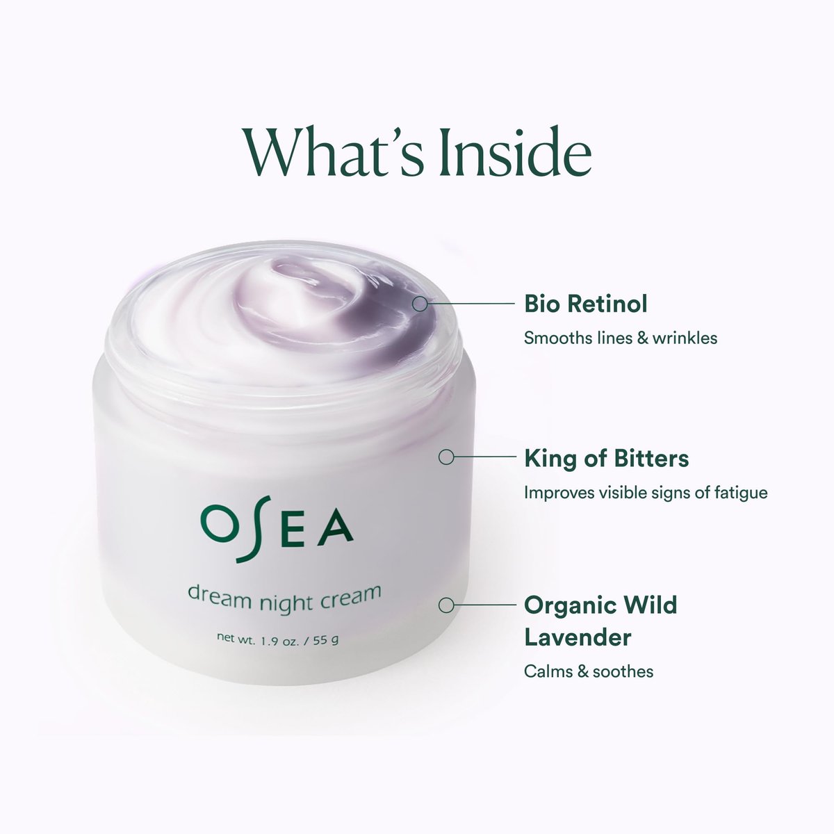 OSEA Dream Night Cream with Bio-Retinol - Anti-Aging Hydrating Face Cream, Plumps & Firms, 1.9 oz Avelisse